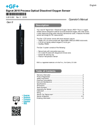 Thumbnail of document Manual - 2610 Dissolved Oxygen Sensor